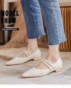 2022 new low-heeled shoes female Mary Jane pumps Korean version square toe scoop shoes A86-2