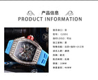 Men's watch Barrel-Shaped Square Diamond 6-Pin Quartz Watch European Fashion Men's Watch in Stock 8130
