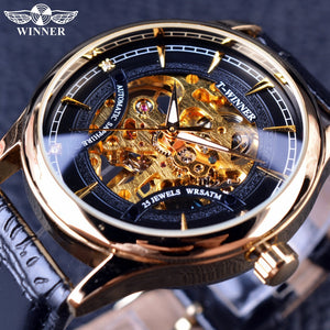winner Fashion Trend Men's Mechanical Watch Skeleton Watch Men's Manual mechanical men Watch SLZe01