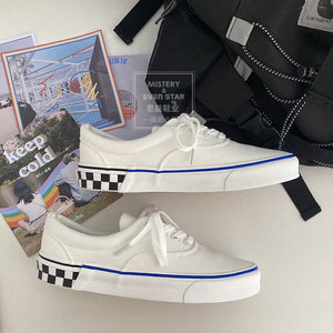 Canvas shoes lattice style skateboard shoes men and women couple shoes street sneakers students all-match shoes 257