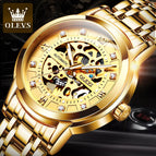 OLEVS Men's Watch Automatic Mechanical Watch Hollow design Watch Men's Watch 9901 steel