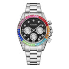 PINTIME new style men's casual watch fashion steel watch men's and women's waterproof quartz men's watch