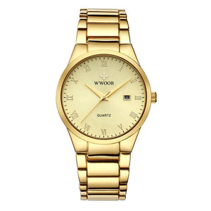 Top Brand Men Stainless Steel Waterproof Sports Watches WWOOR 8830 Men's Quartz Analog Date Clock Wrist Watch