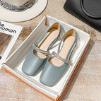2022 new summer fresh low-heeled toe sandals women's hollow flat-bottomed square-toe single shoes women 168-12