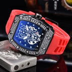 2023 Watch for men New Diamond Quartz Watch Barrel-Shaped European Style Hollow Ghost Head Quartz Watch 9791