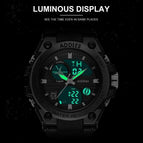 Addies MY-1818 Digita Men Sports Mens Watch For Men Outdoor 30M Water Resistant LED Tactical Clock Backlight Alarm Multifunction Big Analog Quartz Double Screen Wristwatch-Intl