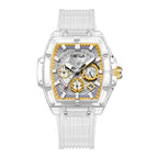 New Fashion Trend Personality ONOLA 6811 Design Transparent Shell Square Luminous Young Student Watches Men's Watch Free original gift box