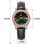 GEDI 51009 Women Fashion Casual Watches New Style Leather Strap Simple Quartz Wristwatch Korean Version Diamond Ladies