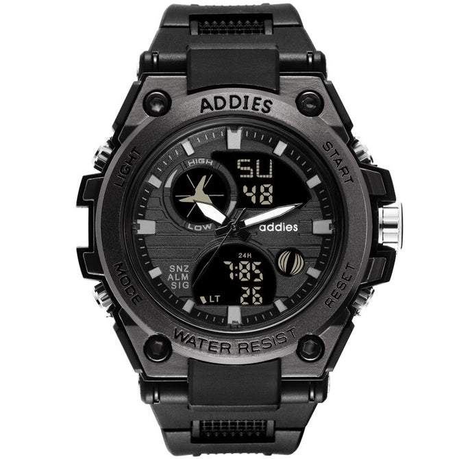 Addies 1818 Men's watch 5bar waterproof digital watch buckle clasp man's sports watch rubber band wristwatch with box gifts for man casual watch