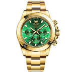 OLEVS Watch for men Green Water Ghost Automatic Mechanical Watch Stainless Steel Large Dial Luminous Men's Watch 6638JG