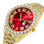 MISSFOX watch men's personality hip-hop water ghost Roman diamond-set quartz watch men 2643-3