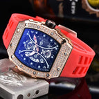 2023 Watch for men New Diamond Quartz Watch Barrel-Shaped European Style Hollow Ghost Head Quartz Watch 9791