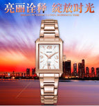 Megir women's watch light retro fashion Square Watch imported movement calendar steel band quartz lady  watch 1079