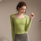 New fitness clothes women's tight sexy yoga clothes running training quick-drying T-shirt long-sleeved sports top women 209