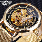 New Winner Men's Fashion Casual Hollow Mechanical Movement Automatic Mechanical men Watch SLZg79