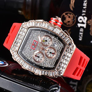 Men's watch Personalized Square Diamond 6-Pin Men's Quartz Watch Richard Starry European Watch Timing 8131