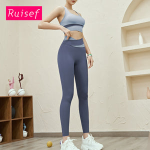 Yoga suits summer sports bra vest high-intensity gathering bra fashion fitness running suit WXM167+CKM254