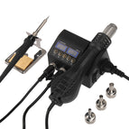 Drillpro 2 in 1 750W 220V/110V Soldering Station Hot Air Gun Heater LCD Digital Display Soldering Iron Welding Rework Station for Cell-phone BGA SMD PCB IC Repair