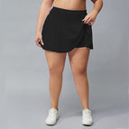 Lulu plus Size Fitness Shorts Women's Anti-Exposure Outdoor Quick-Drying Breathable Tennis Skirt Running Fitness Pleated Skirt KK109