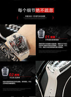 KIMSDUN Men's watch Trendy personality transparent men's watch silicone quartz  sports causal men's watch K-725D