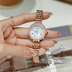 GUOU women's Watch female simple fashion temperament diamond round waterproof quartz watch belt niche ladies watch 8226