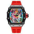 Pintime 2023 New Quartz men's Watch Live Popular Tourbillon Hollow out Trendy Men's quart Casual Watch 8133