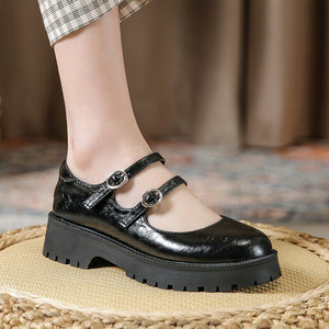 Women shoes 2022 new retro Japanese uniform shoes thick heel platform lolita small leather shoes Mary Jane shoes 668-4