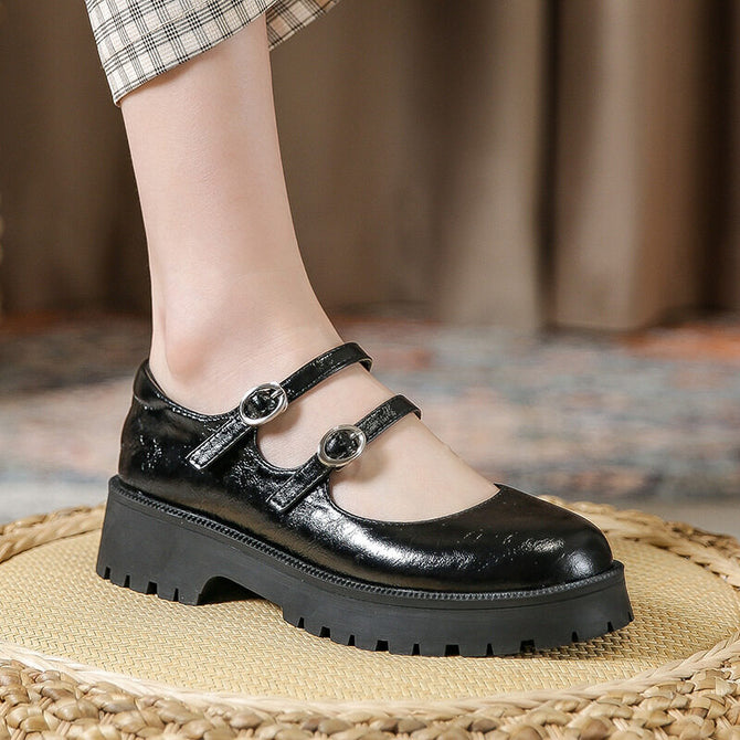 Women shoes 2022 new retro Japanese uniform shoes thick heel platform lolita small leather shoes Mary Jane shoes 668-4