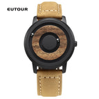 EUTOUR New wooden dial, simple magnetic steel ball, fashion concept watch, parallel steel ball holder, Tiktok watches with box gift for father,men, women