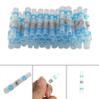 500/1000PCS Heat Shrink Soldering Terminals Butt Wire Connectors Waterproof Tinned Copper Solder Seal Terminal Set Blue