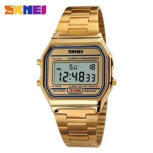 SKMEI 1123 Men LED Digital Sports Watches Men's Women Relogio Masculino Stainless Steel Military Waterproof Wristwatches