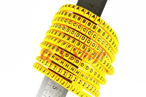 500pcs/Lot EC-0 EC-1 EC-2 EC-3 1.5mm2 A-J  ABCDEFJHIJ  English Letter Flexible Print Sleeve Tube Label Network Wire Cable Marker