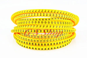 500pcs/Lot EC-0 EC-1 EC-2 EC-3 1.5mm2 A-J  ABCDEFJHIJ  English Letter Flexible Print Sleeve Tube Label Network Wire Cable Marker