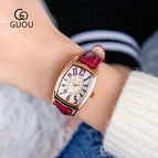 GUOU Fashion women's quartz watches retro rectangular small women's wrist watch waterproof belt Casual watch for women