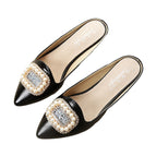 Women's sandals flat and soft soles women's fashion pearl rhinestone shoes slippers women's plus size shoes A1-3-6