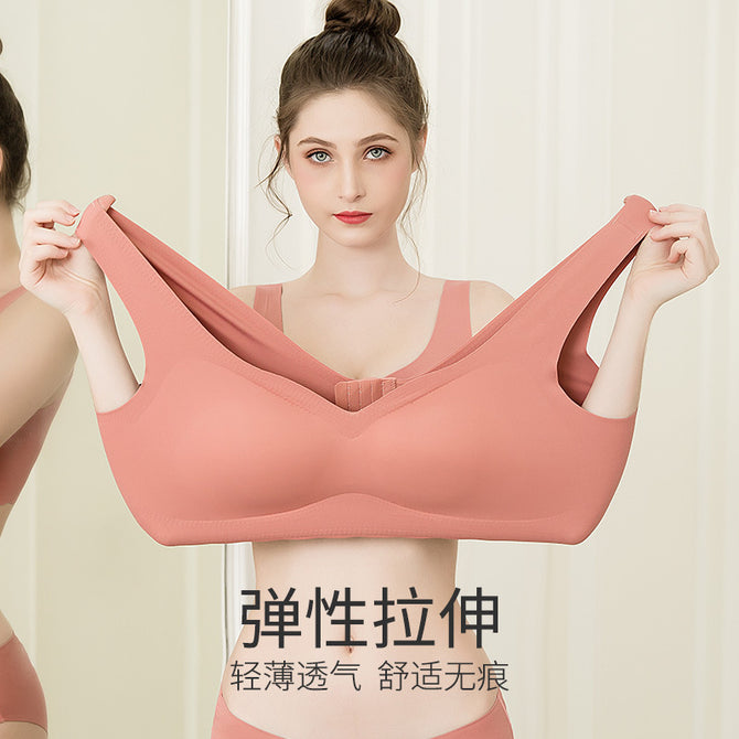 Plus size sports Bra vest underwear women 200 kg seamless rims bra ultra-thin plus sleep bra 1875
