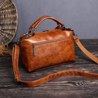 2021 retro new women bag oil wax leather handbag shoulder messenger fashion handbag 201