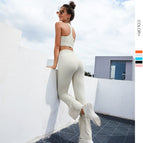 2023 new women yoga suits sports bra hip lifting quick drying fitness running yoga fashion exercise sports cloting set WXM230+CKM294