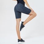 2021 Summer new yoga sports denim shorts ultra-elastic running fitness outdoor cycling climbing five-point pants 6092