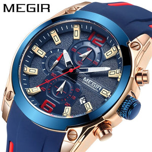 Megir Men's Watch Fashion Multi-Function Timing Waterproof Large Dial Quartz Sports Watch 2063
