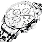 NIBOSI 2353 Fashion Sport Quartz  Men's Watches Full Steel Business Waterproof Watch with box gift for man