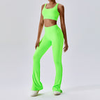New Leisure Sports Yoga women Suit Thread Wide Leg Micro Horn Pilates Back Fitness running yoga Suit Set TZ8056-6 TZ8056-7