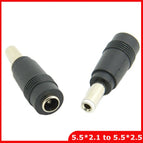 50pcs NEW Free shipping DC power plug adapter 5.5 * 2.1 Female to 5.5 * 2.5 Male for Lenovo Asus Toshiba 5.5x2.1mm to 5.5x2.5mm