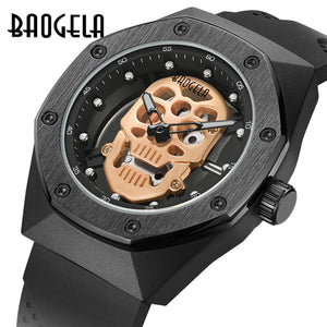 BAOGELA Skull Silicone Men's Watch Waterproof Luminous Sports Quartz Watch 1902