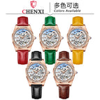 Chenxi Watch Ladies Fashion Skeleton Automatic Mechanical Watch Waterproof Luminous Watch CX-8848L