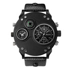 Oulm quartz compass men's watch watch dual time zone men's watch large dial waterproof special design HP3741
