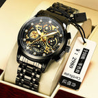 2021 ONTHEEDGE RZY068 Wristwatches Male Brand Watches Quartz Man Clock Waterproof Stainless Steel Fashion Business Calendar Men's gift with box