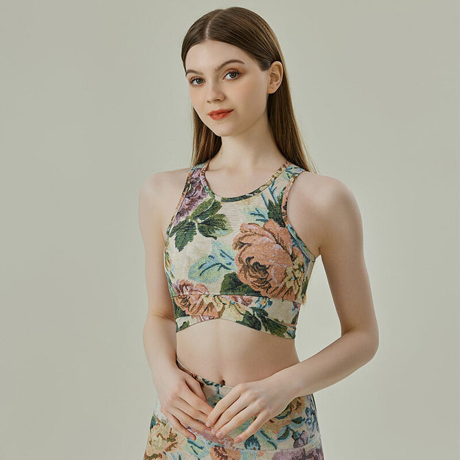 Spring and Summer National Style Yoga Clothes Vest Sports Underwear High Strength Running Yoga Beauty Back Fitness Bra 723 top