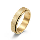 Titanium steel frosted rotatable ring seven color pearl sand stainless steel decompression Ring Bracelet