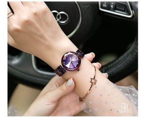 GUOU 8209 Fashion Women Watch 2019 Stainless Steel Diamond Strap zegarek damski Ladies Watch